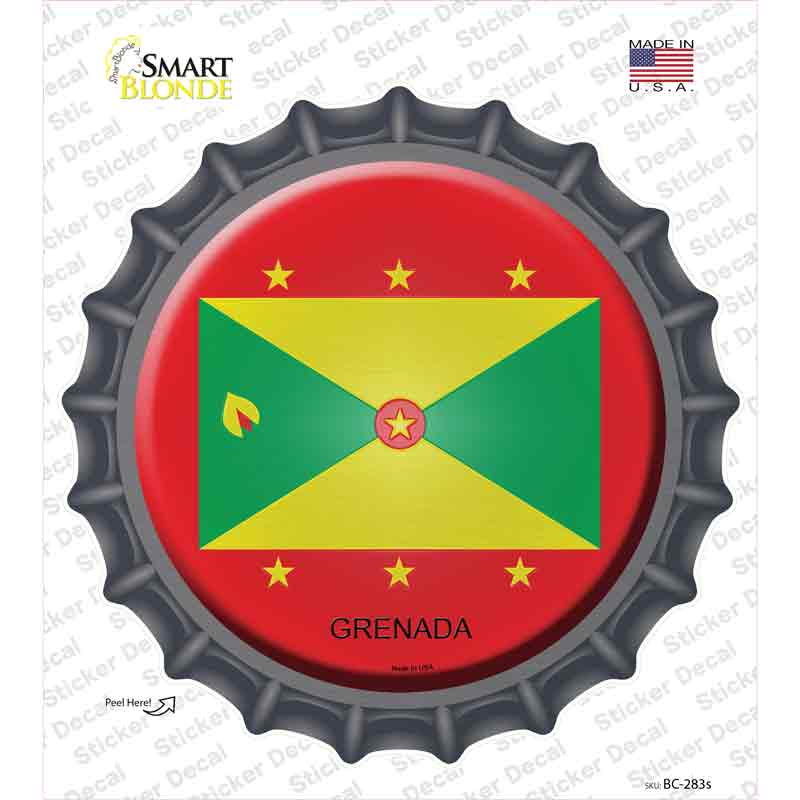BC-283s-M Grenada Country Novelty Bottle Cap Sticker Decal - Medium