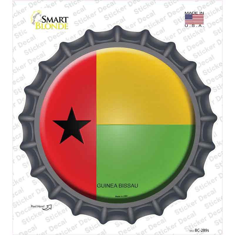 BC-289s-M Guinea Bissau Country Novelty Bottle Cap Sticker Decal - Medium