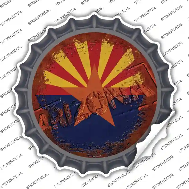 BC-1168s-S Arizona Rusty Stamped Novelty Bottle Cap Sticker Decal - Small