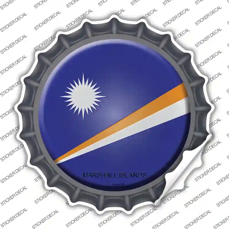 BC-346s-S Marshall Islands Country Novelty Bottle Cap Sticker Decal - Small