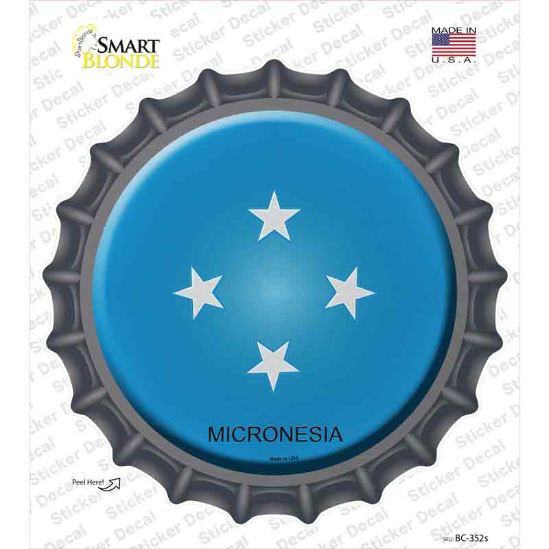 BC-352s-M Micronesia Country Novelty Bottle Cap Sticker Decal - Medium