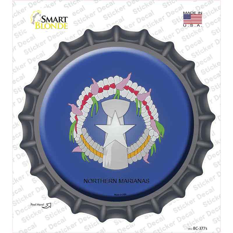BC-377s-M Northern Marianas Country Novelty Bottle Cap Sticker Decal - Medium