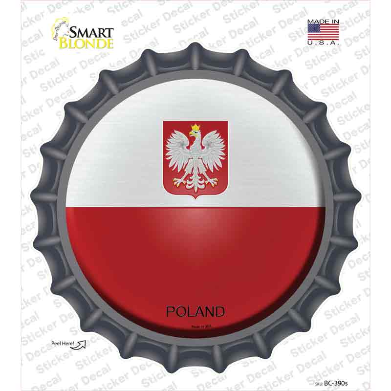 BC-390s-M Poland Country Novelty Bottle Cap Sticker Decal - Medium