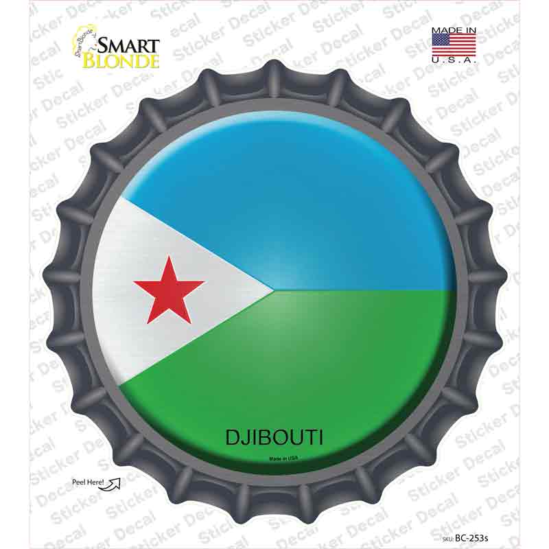 BC-253s-M Djibouti Country Novelty Bottle Cap Sticker Decal - Medium