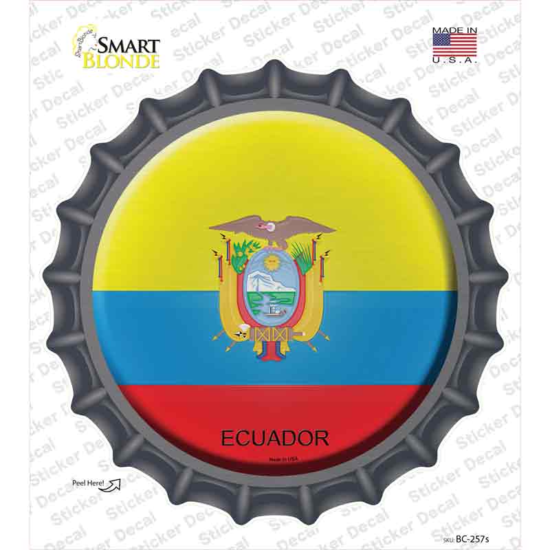 BC-257s-M Ecuador Country Novelty Bottle Cap Sticker Decal - Medium