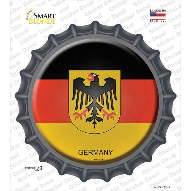 BC-278s-M Germany Country Novelty Bottle Cap Sticker Decal - Medium