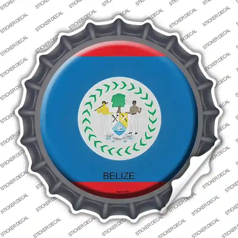 BC-206s-S Belize Country Novelty Bottle Cap Sticker Decal - Small