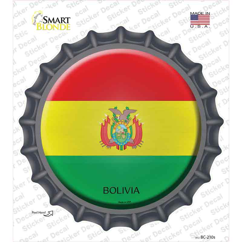 BC-210s-M Bolivia Country Novelty Bottle Cap Sticker Decal - Medium