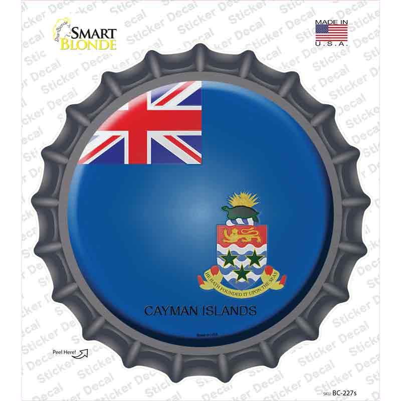 BC-227s-M Cayman Islands Country Novelty Bottle Cap Sticker Decal - Medium