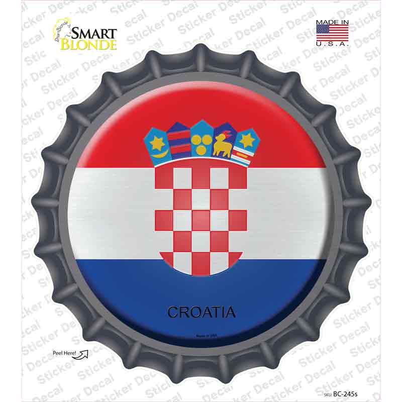 BC-245s-M Croatia Country Novelty Bottle Cap Sticker Decal - Medium