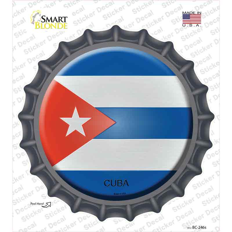 BC-246s-M Cuba Country Novelty Bottle Cap Sticker Decal - Medium
