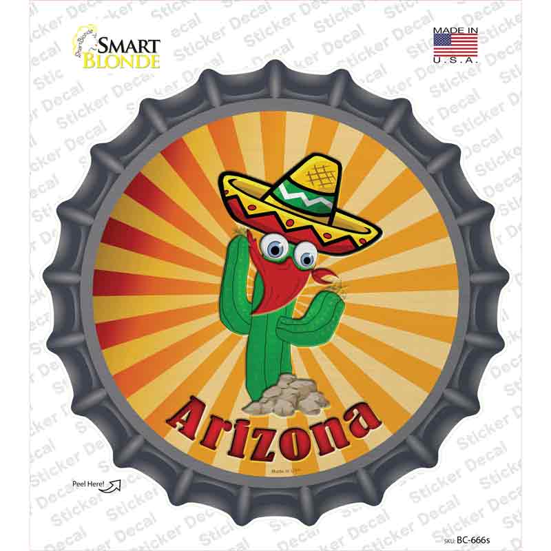 BC-666s-M Cactus Arizona Novelty Bottle Cap Sticker Decal - Medium