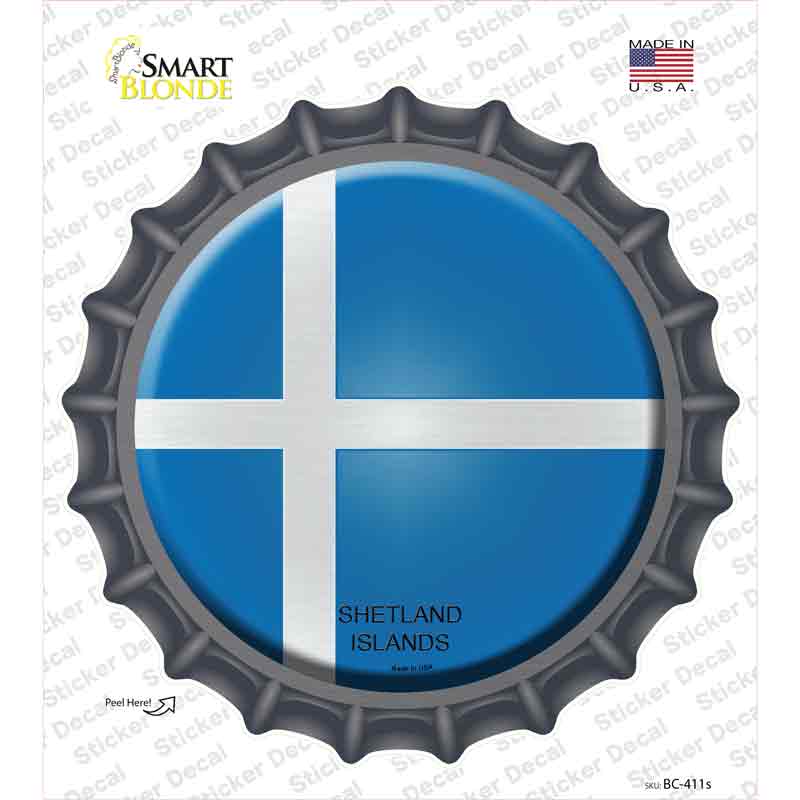 BC-411s-M Shetland Islands Country Novelty Bottle Cap Sticker Decal - Medium