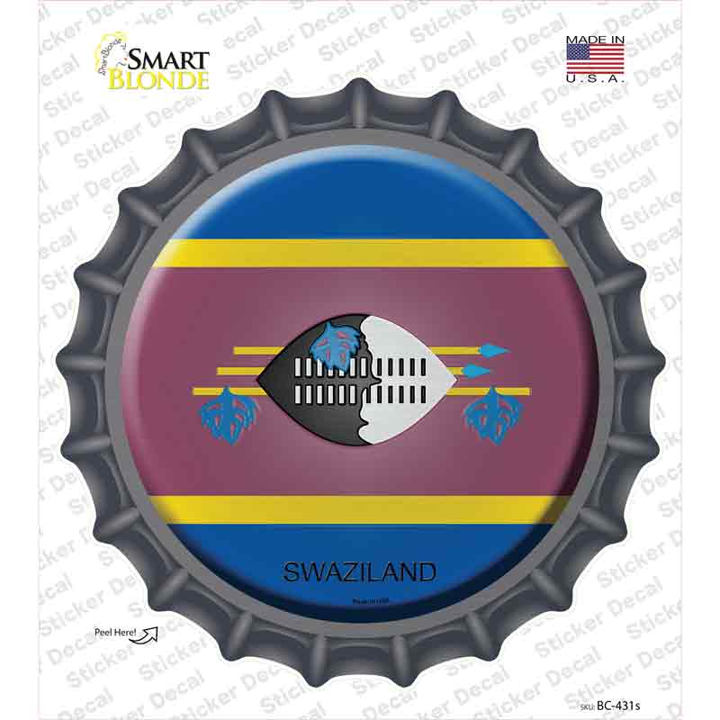 BC-431s-M Swaziland Country Novelty Bottle Cap Sticker Decal - Medium