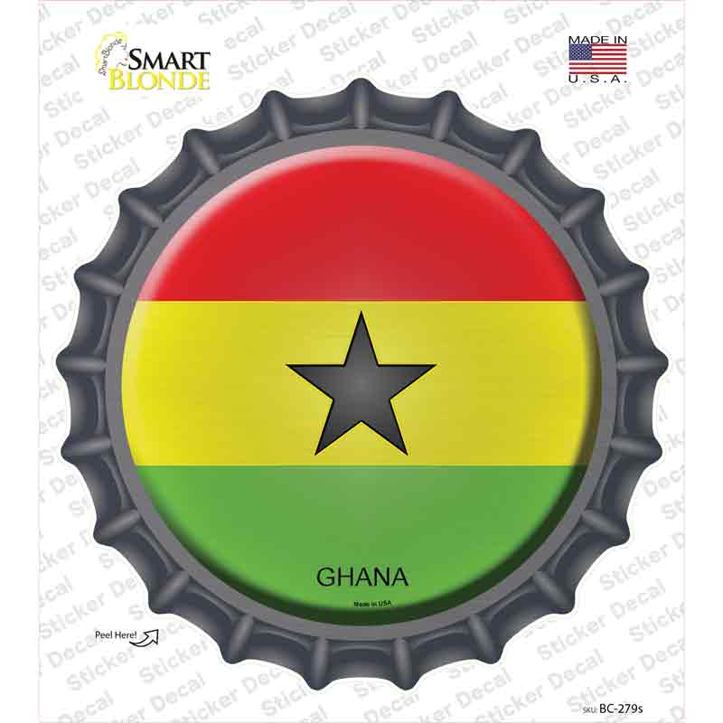 BC-279s-M Ghana Country Novelty Bottle Cap Sticker Decal - Medium