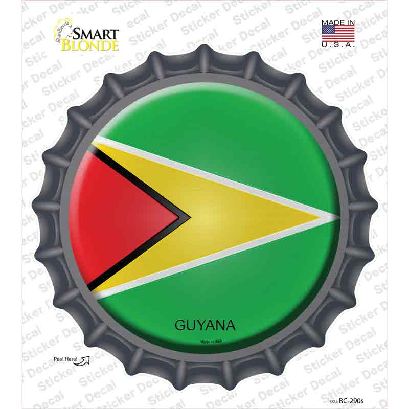 BC-290s-M Guyana Country Novelty Bottle Cap Sticker Decal - Medium