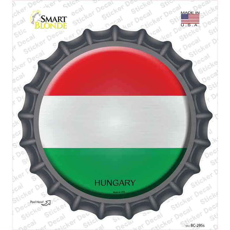 BC-295s-M Hungary Country Novelty Bottle Cap Sticker Decal - Medium
