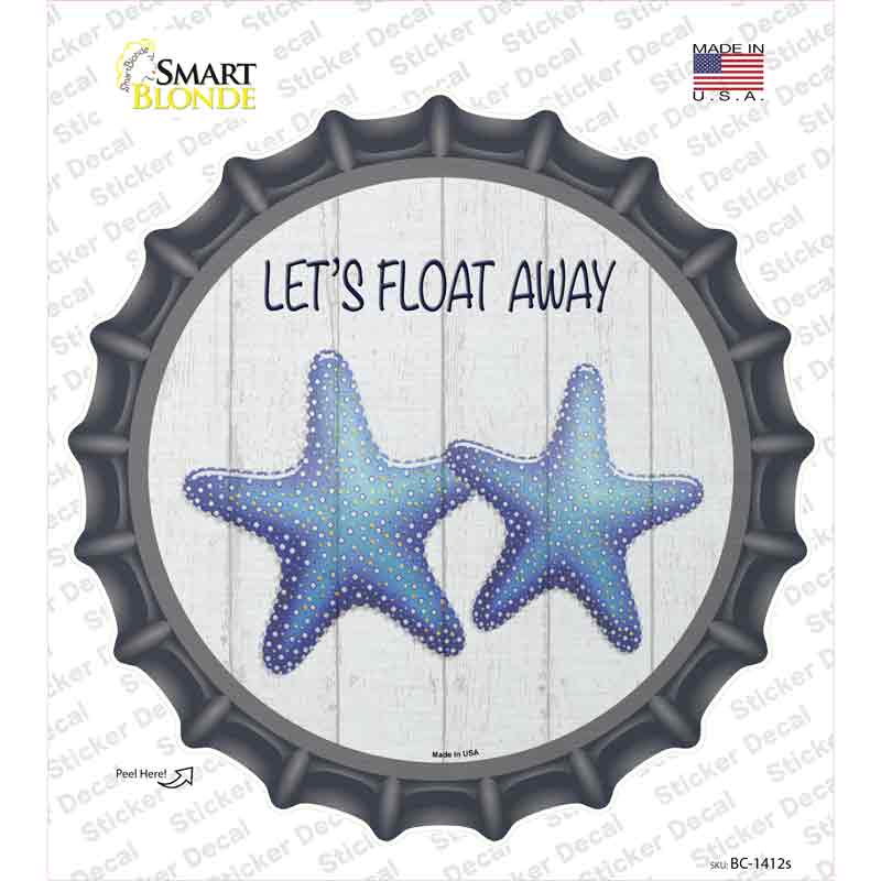BC-1412s-M Lets Float Away Novelty Bottle Cap Sticker Decal - Medium