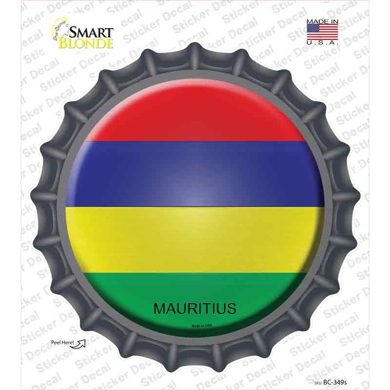 BC-349s-M Mauritius Country Novelty Bottle Cap Sticker Decal - Medium