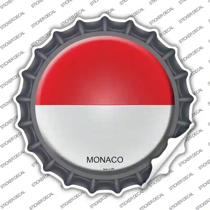 BC-355s-S Monaco Country Novelty Bottle Cap Sticker Decal - Small