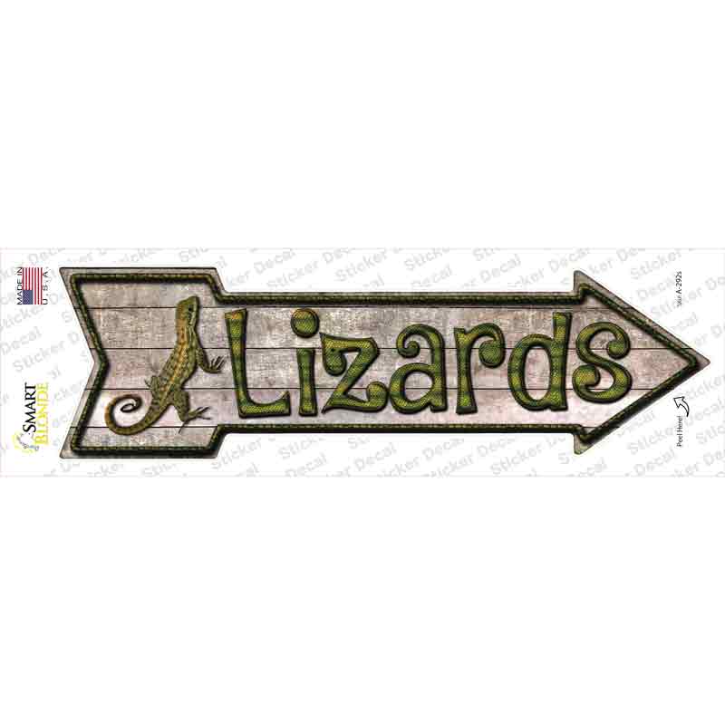 A-292s-M Lizards Novelty Arrow Sticker Decal - Medium