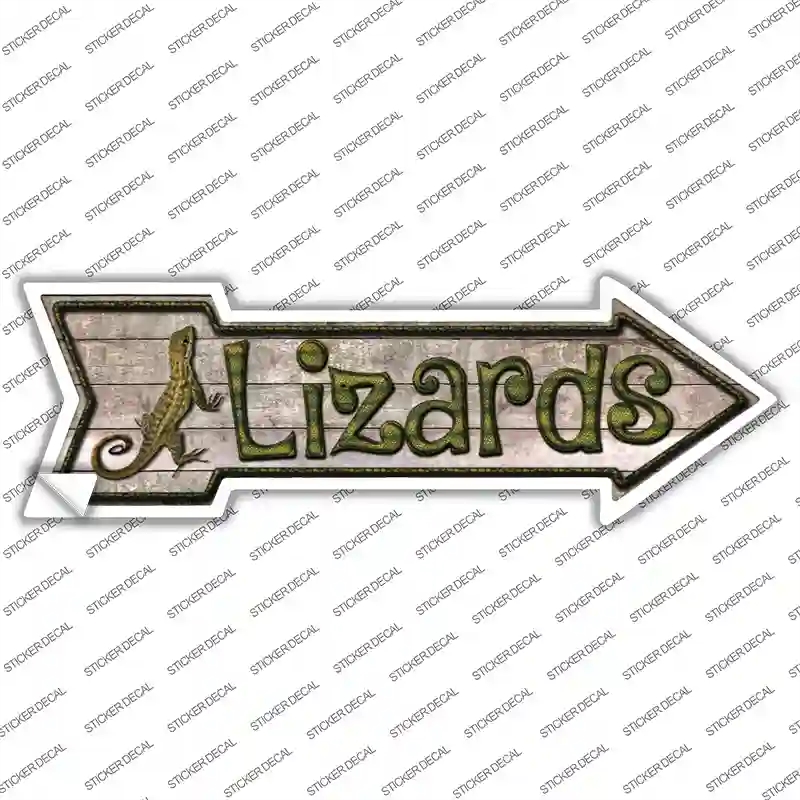 A-292s-S Lizards Novelty Arrow Sticker Decal - Small