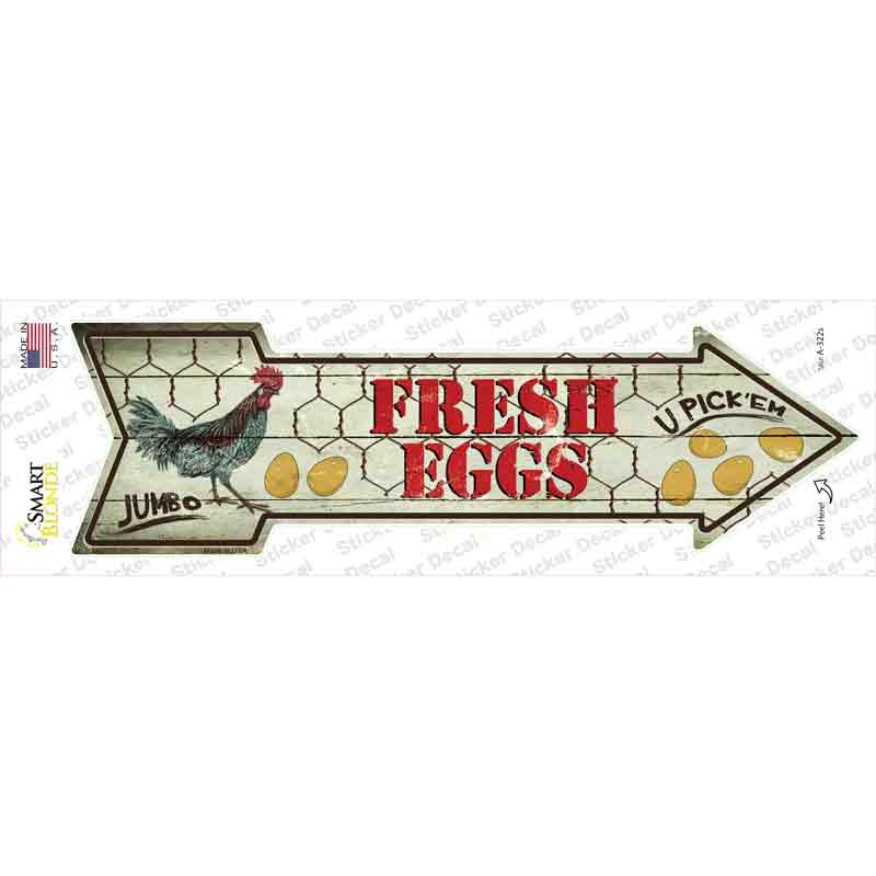 A-322s-M Fresh Eggs Novelty Arrow Sticker Decal - Medium