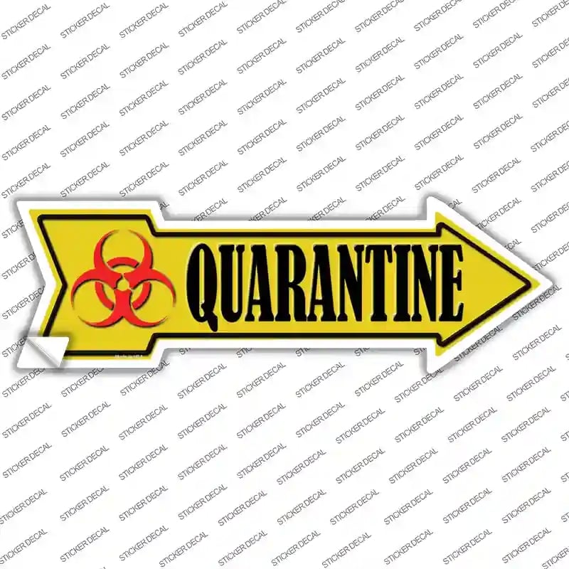A-371s-S Quarantine Novelty Arrow Sticker Decal - Small