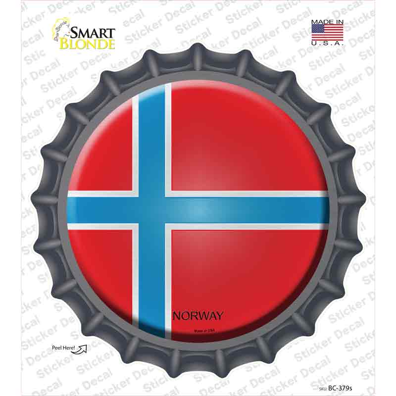 BC-379s-M Norway Country Novelty Bottle Cap Sticker Decal - Medium
