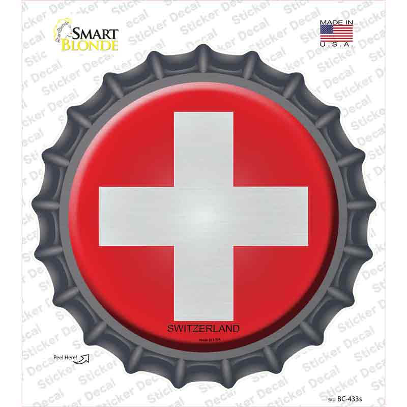 BC-433s-M Switzerland Country Novelty Bottle Cap Sticker Decal - Medium