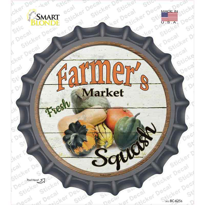 BC-625s-M Farmers Market Squash Novelty Bottle Cap Sticker Decal - Medium