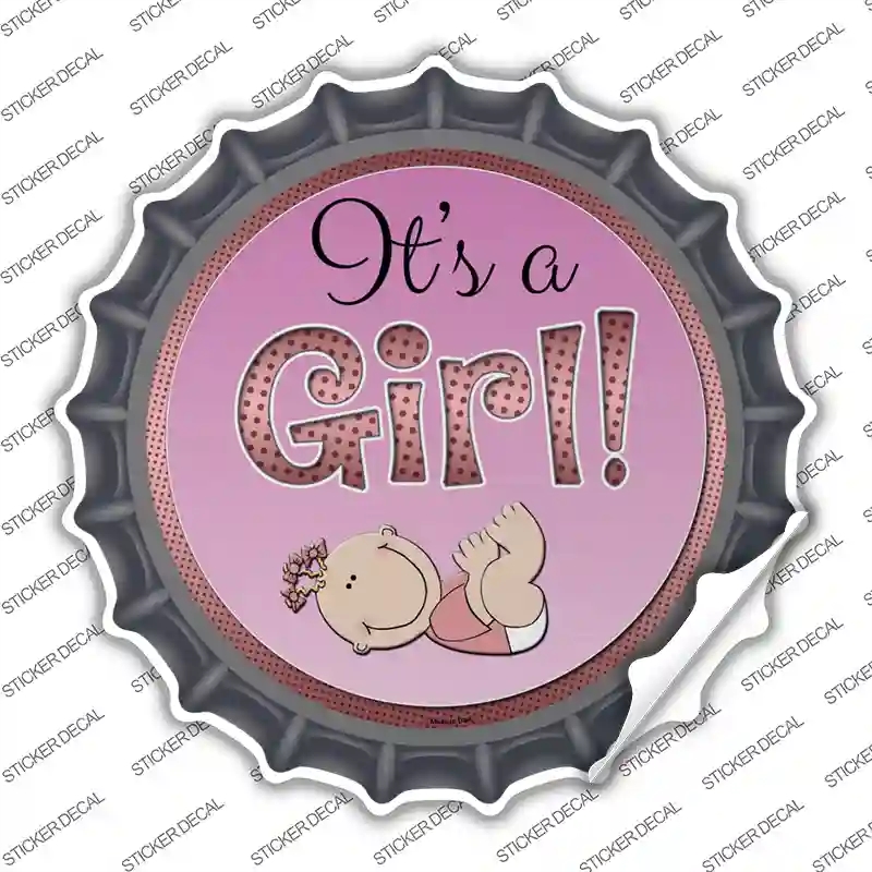 BC-640s-L Its A Girl Novelty Bottle Cap Sticker Decal - Large