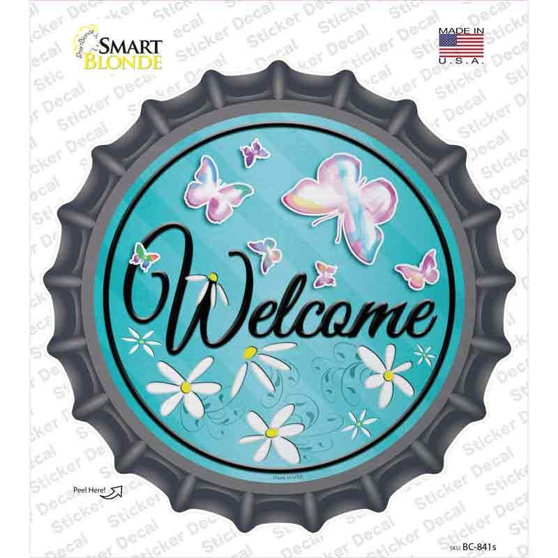 BC-841s-M Welcome Novelty Bottle Cap Sticker Decal - Medium