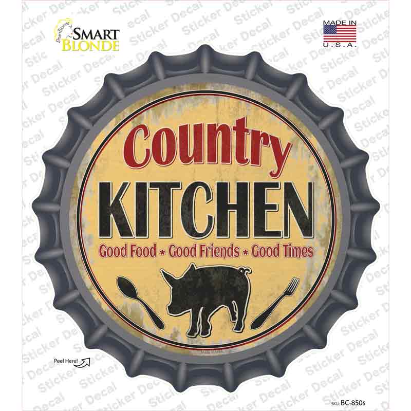 BC-850s-M Country Kitchen Novelty Bottle Cap Sticker Decal - Medium