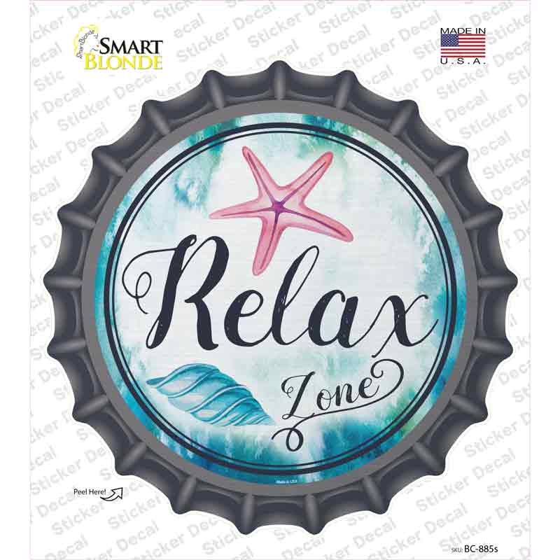 BC-885s-M Relax Zone Novelty Bottle Cap Sticker Decal - Medium