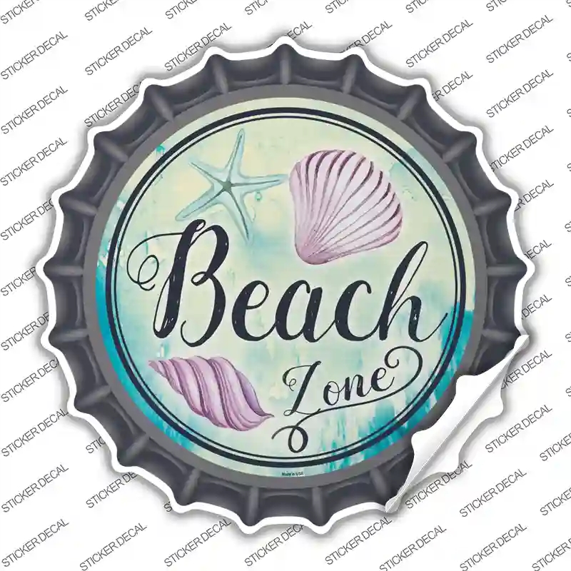 BC-887s-S Beach Zone Novelty Bottle Cap Sticker Decal - Small
