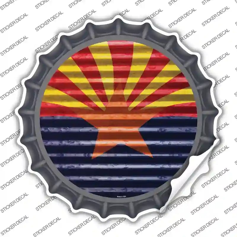 BC-897s-L Arizona Flag Novelty Bottle Cap Sticker Decal - Large