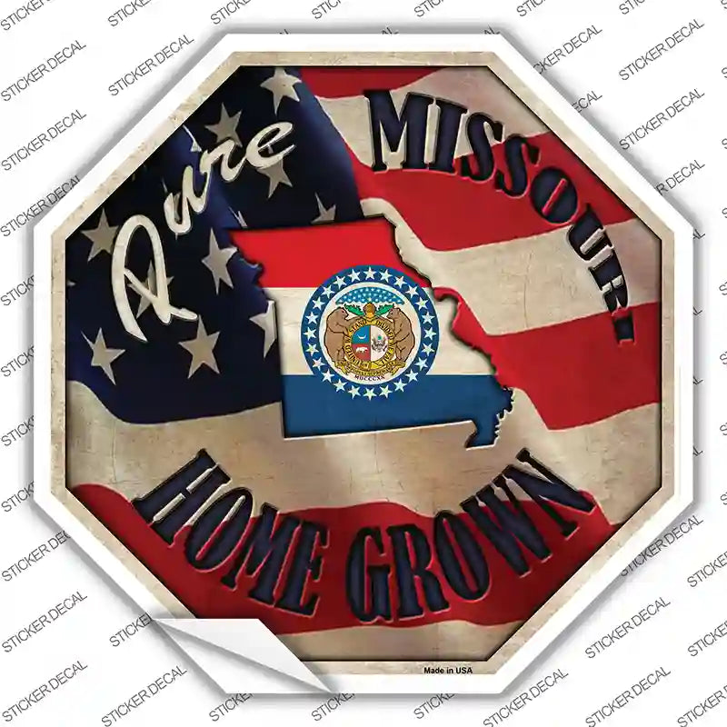 BS-426s-S Missouri Home Grown Novelty Octagon Sticker Decal - Small