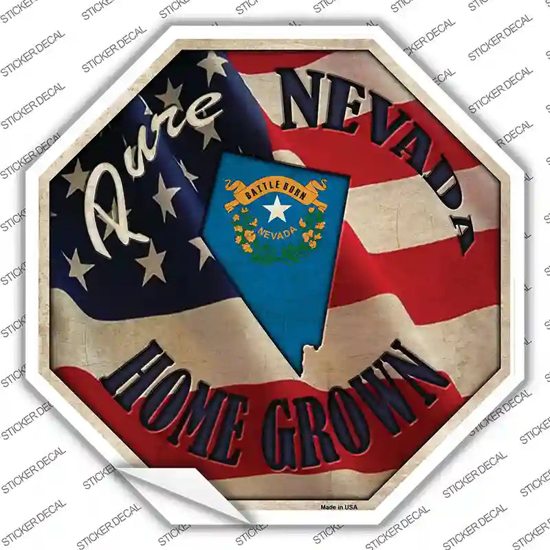 BS-429s-L Nevada Home Grown Novelty Octagon Sticker Decal - Large