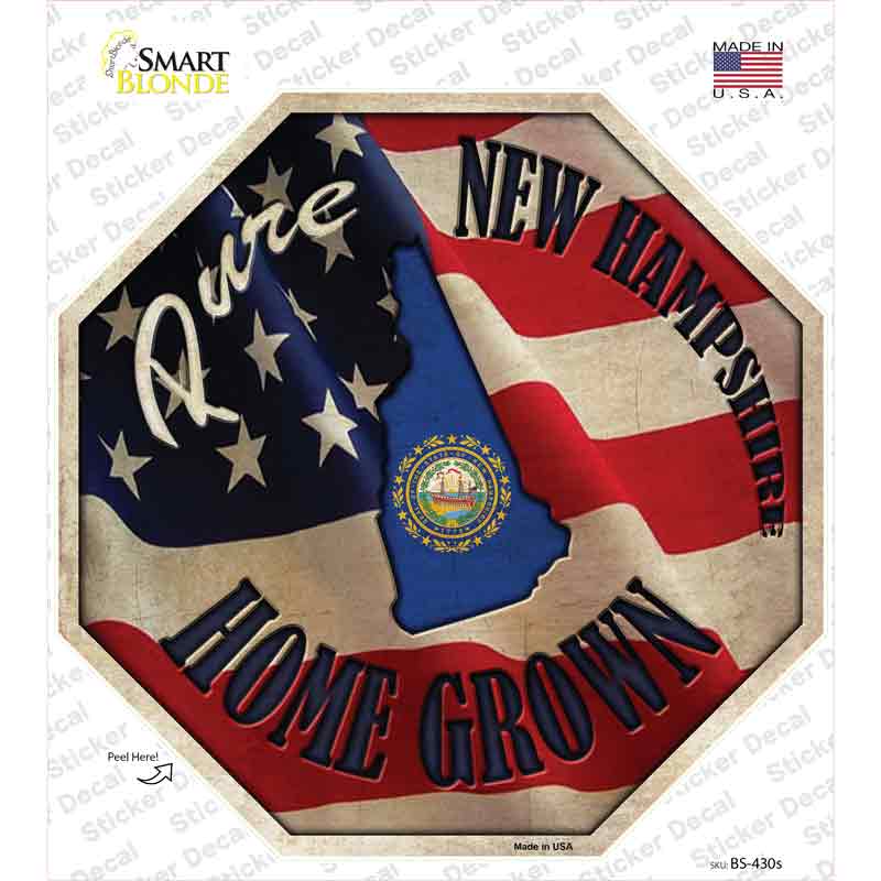 BS-430s-M   Hampshire Home Grown Novelty Octagon Sticker Decal - Medium