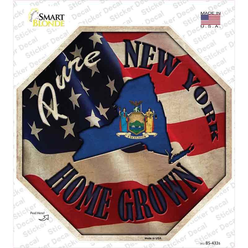 BS-433s-M   York Home Grown Novelty Octagon Sticker Decal - Medium