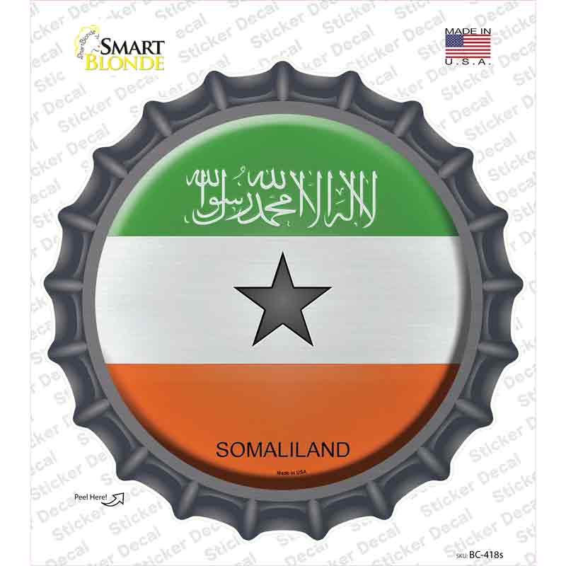BC-418s-M Somaliland Country Novelty Bottle Cap Sticker Decal - Medium