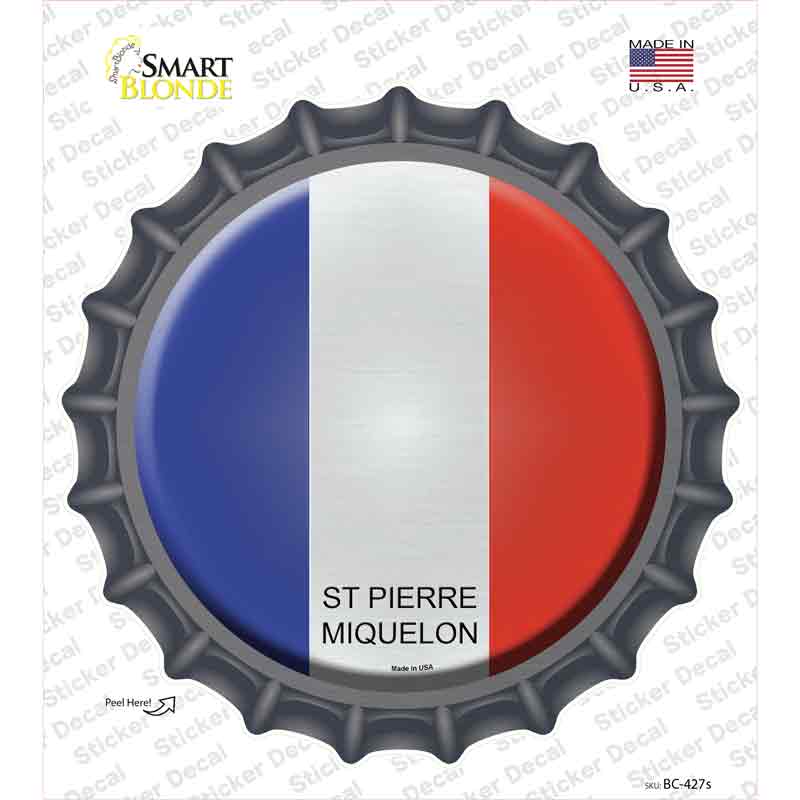 BC-427s-M St Pierre Miquelon Country Novelty Bottle Cap Sticker Decal - Medium