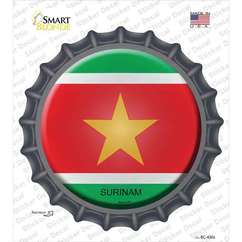 BC-430s-M Surinam Country Novelty Bottle Cap Sticker Decal - Medium