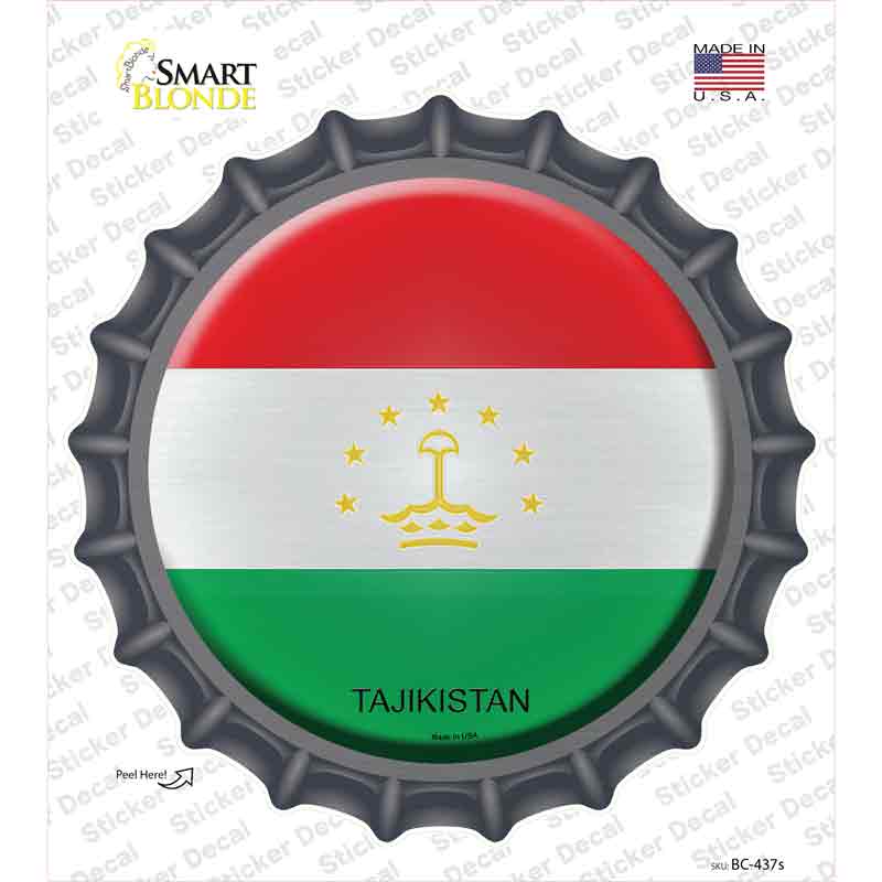 BC-437s-M Tajikistan Country Novelty Bottle Cap Sticker Decal - Medium