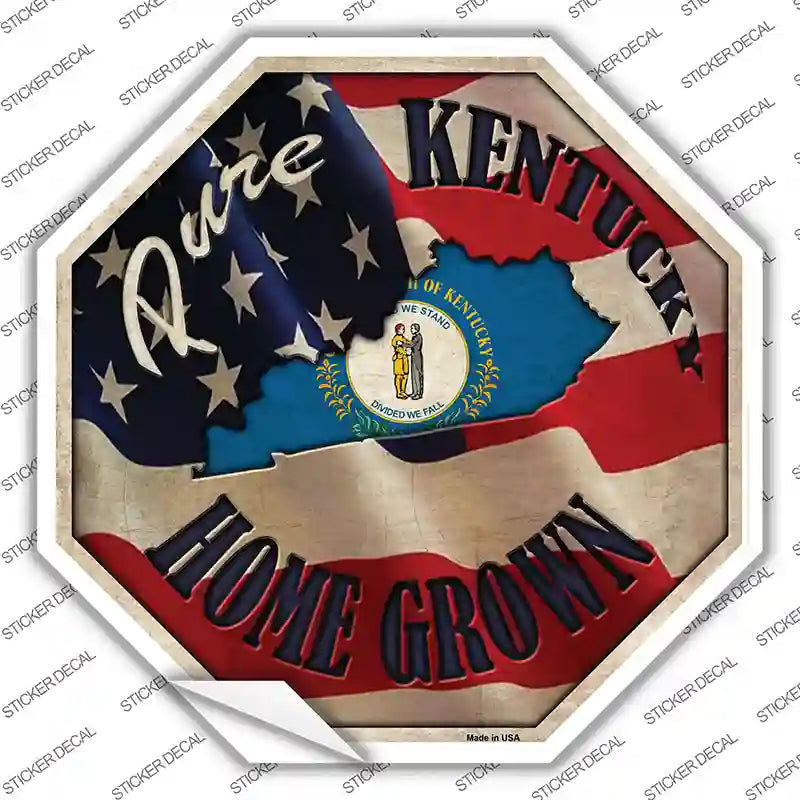 BS-418s-S Kentucky Home Grown Novelty Octagon Sticker Decal - Small