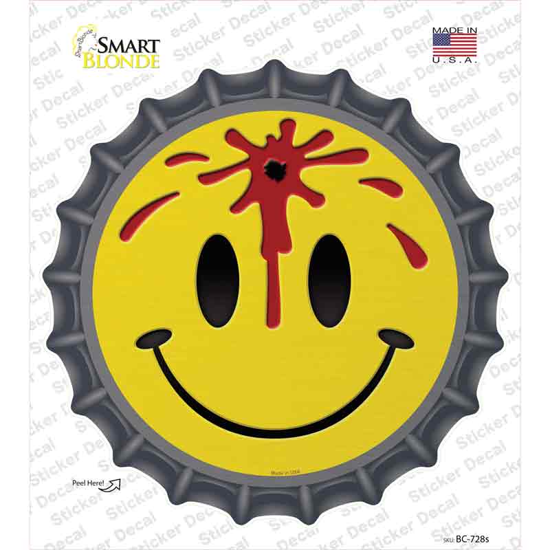 BC-728s-M Bullet Smile Novelty Bottle Cap Sticker Decal - Medium