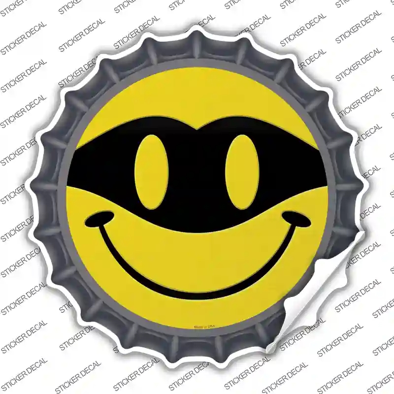 BC-733s-S Masked Smile Novelty Bottle Cap Sticker Decal - Small