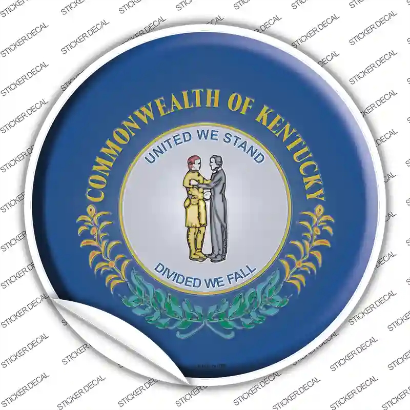 C-116s-S Kentucky State Flag Novelty Circle Sticker Decal - Small