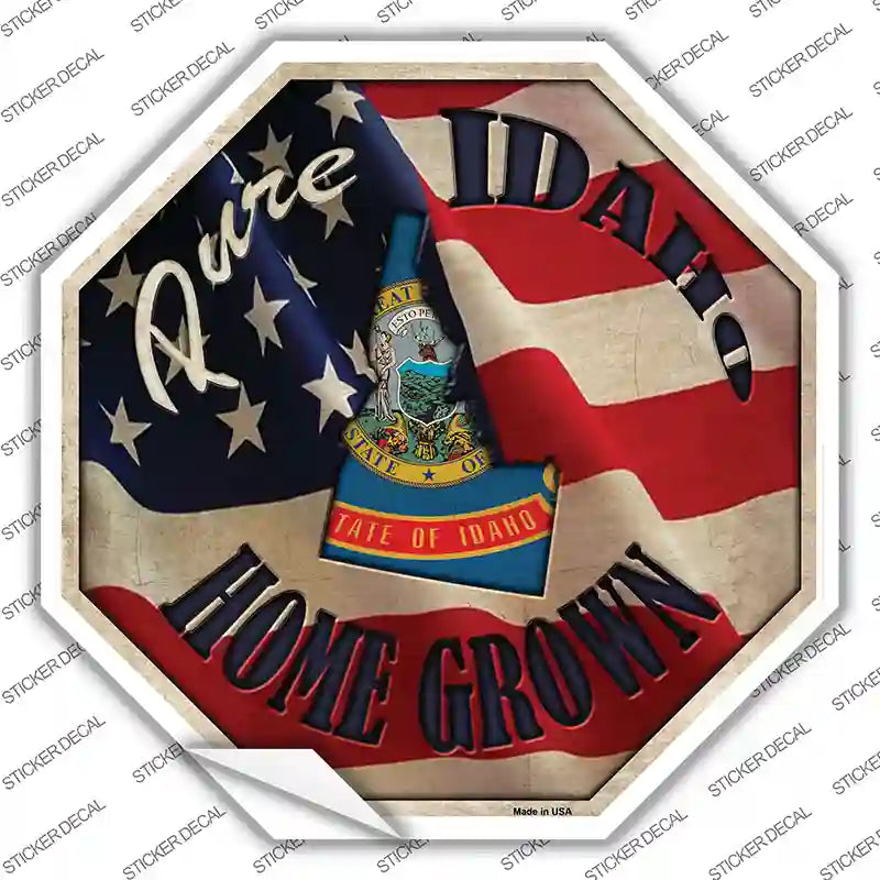 BS-413s-S Idaho Home Grown Novelty Octagon Sticker Decal - Small